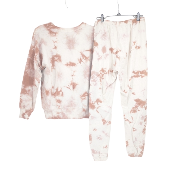 AR-33 Tie Dye 2 Piece Sweatsuit Set in Coco Vanilla Size Small - Picture 3 of 8